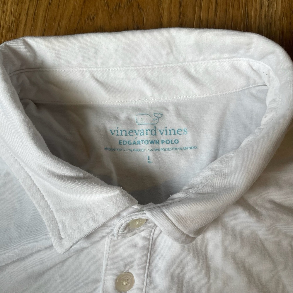 University Of Texas Polo Shirt Men L Vineyard Vines White Edgartown UT Longhorn - Picture 5 of 12